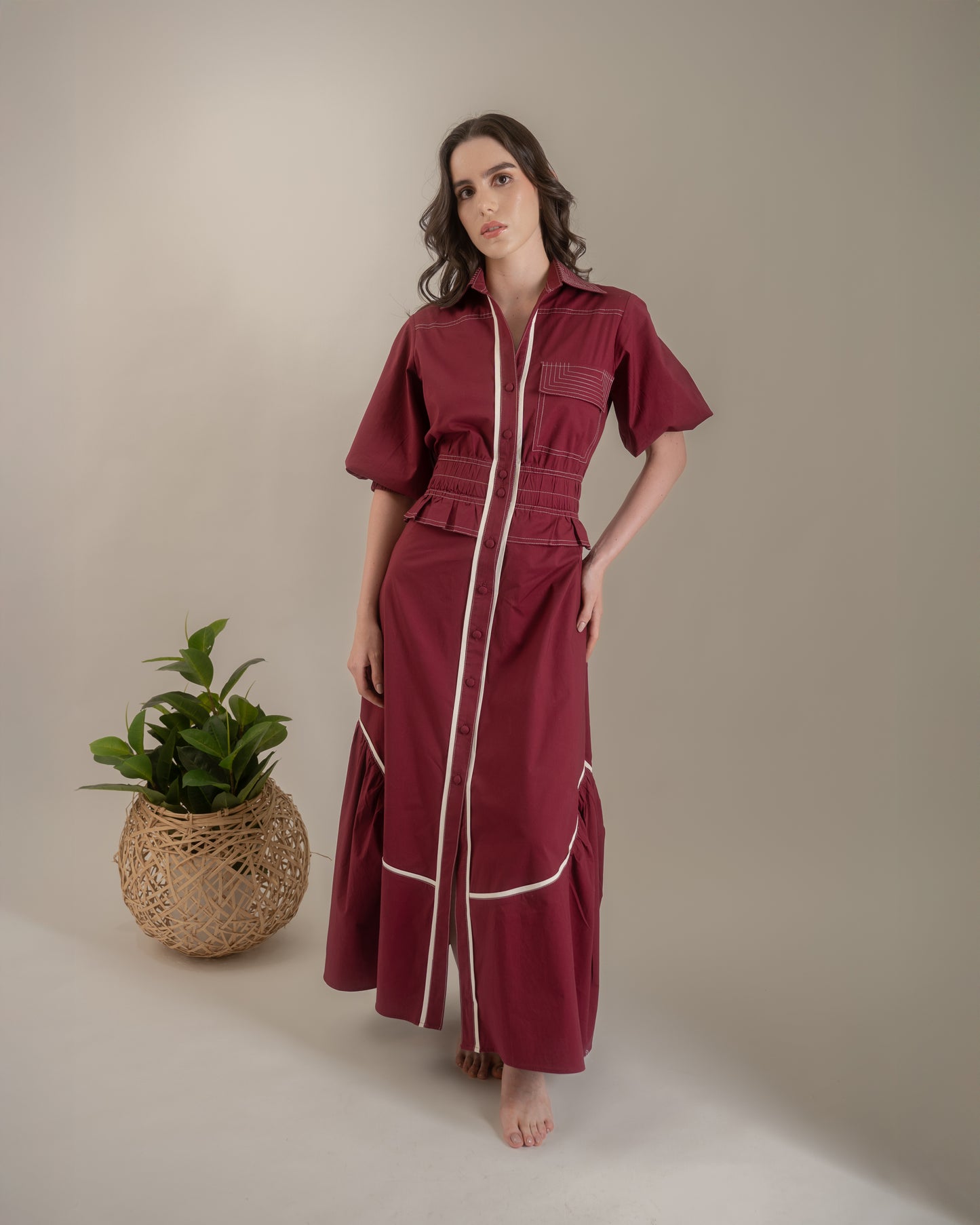 Granada dress vinotinto