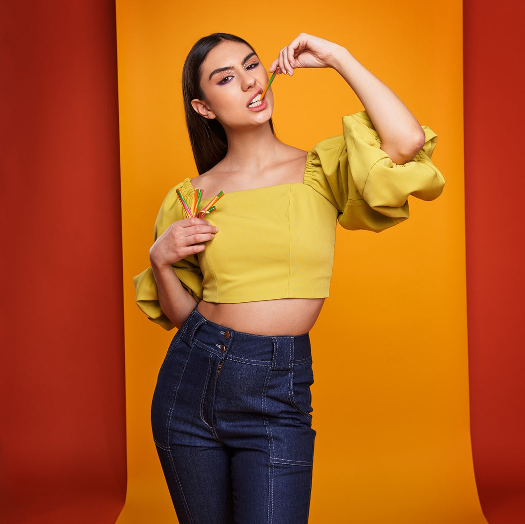 Lime crop top